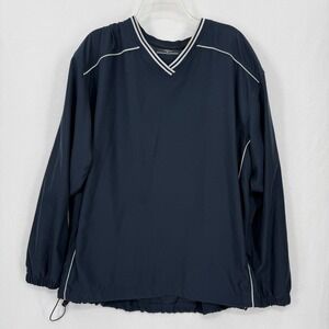 Callaway Golf Windbreaker Pullover Mens XL Navy Blue White V-Neck CS25313LS